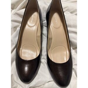 Calvin Klein Women's Dark Brown Snake Embossed Wedge Heels Shoes Size 8